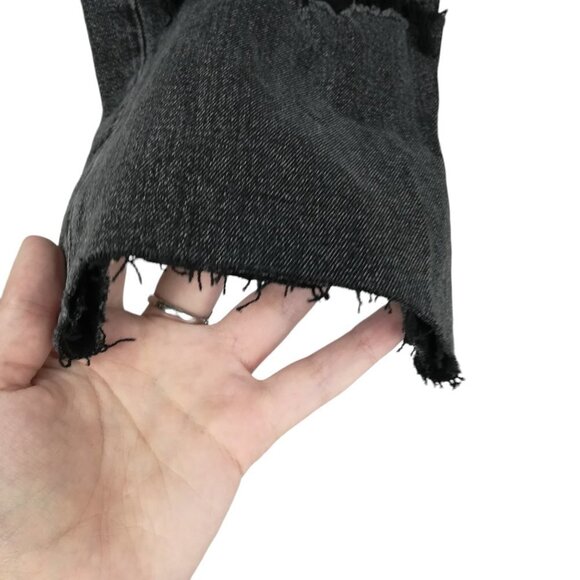 Abercrombie & Fitch The Ankle Straight Ultra High Rise Size 26 2R Distressed Raw - Picture 4 of 11